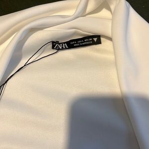 Zara white draped top large
